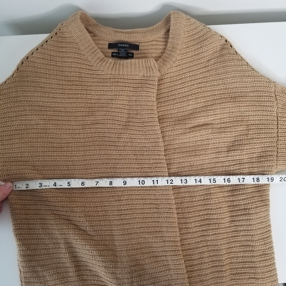 Tahari 100% Extra Fine Merino Wool Long Sleeve Duster Cardigan Camel Brown L - Picture 5 of 13